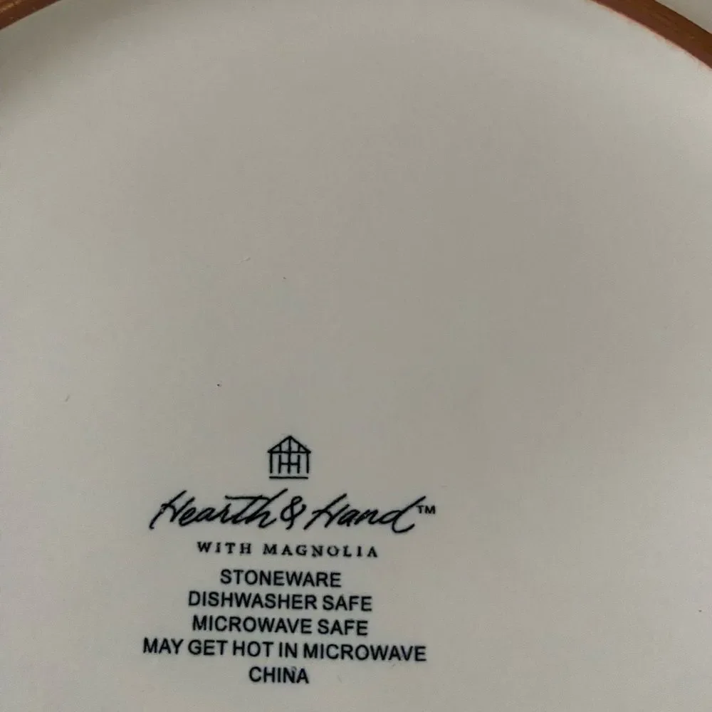Hearth & Hand Stoneware Yellow Stitched-Cream Salad Plate